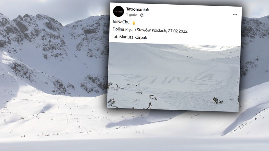 W Dolinie Pięciu Stawów pojawił się wielki napis 