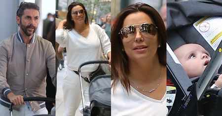 Szczęśliwa Eva Longoria spaceruje z mężem i synkiem po Nowym Jorku (ZDJĘCIA)