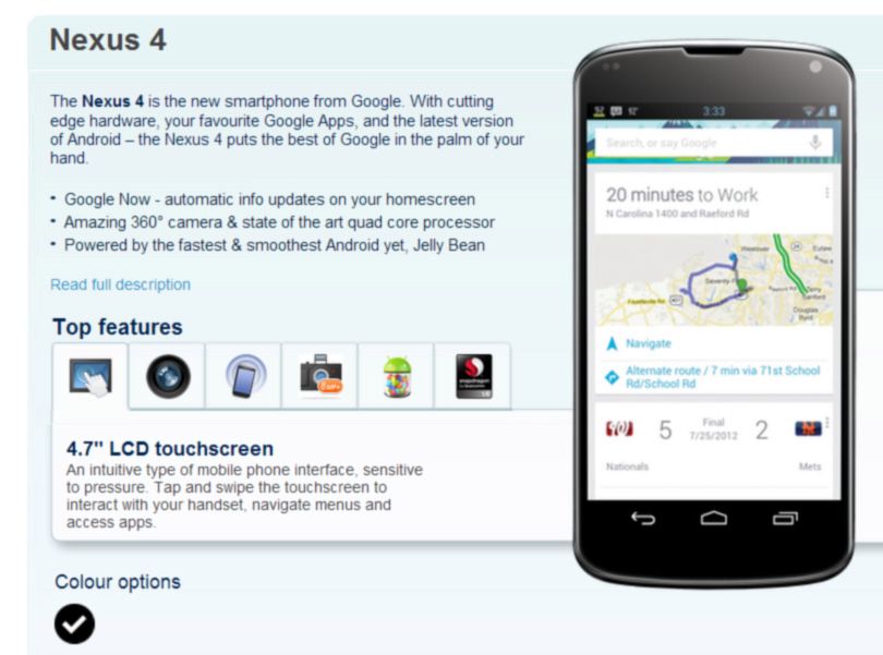 Nexus 4 już dostępny w przedsprzedaży. Specyfikacja potwierdzona