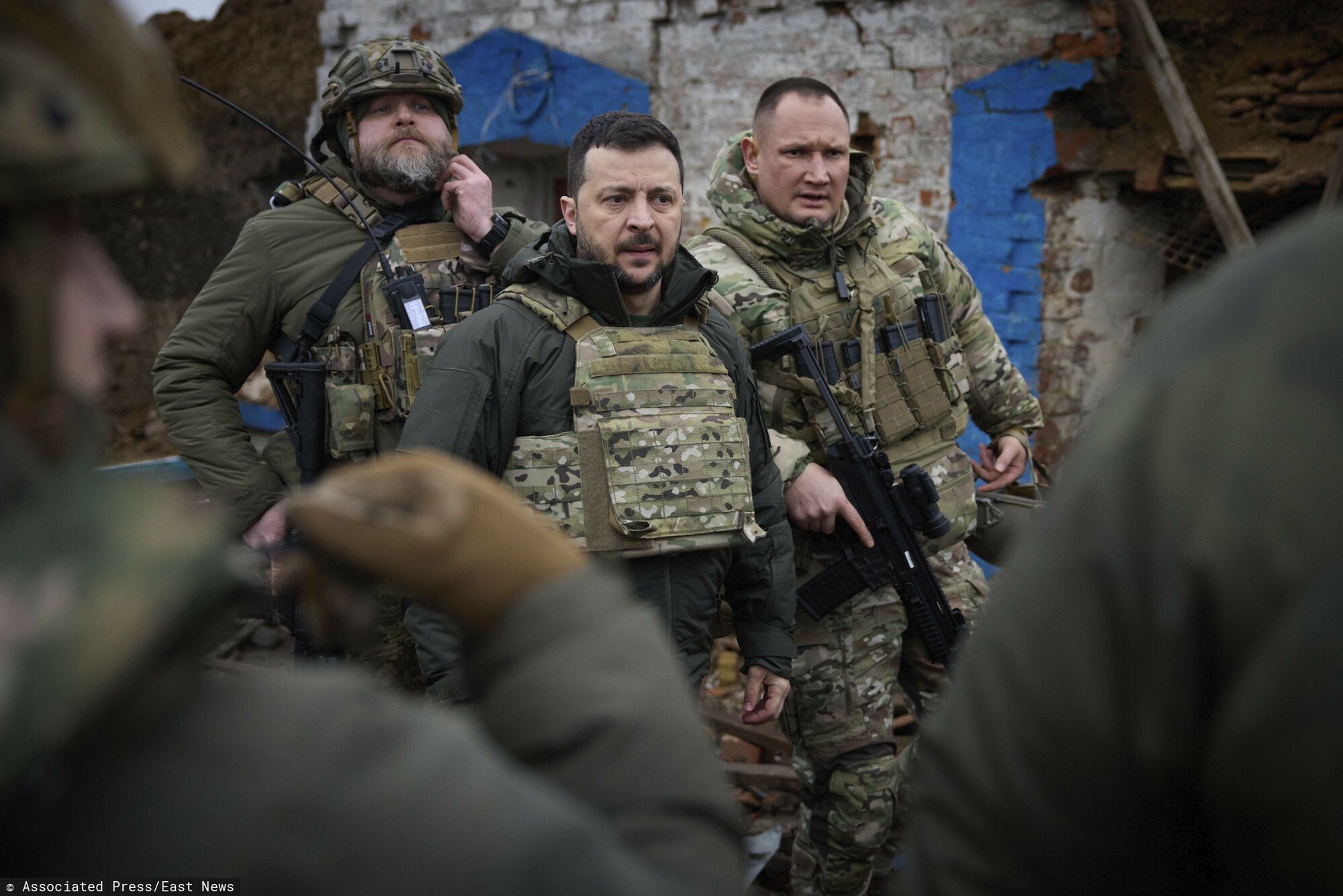 Wołodymyr Zełenski podczas wizyty na froncie zaporoskim, 04.02.2024 r.