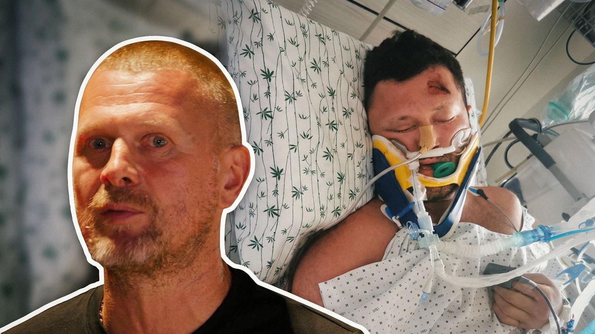Na zdj. Tomasz Moczulski oraz brat w szpitalu na Filipinach