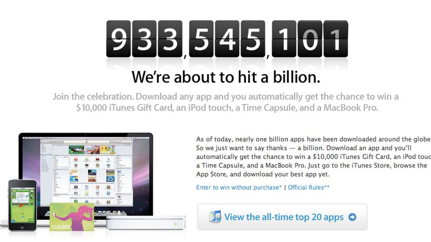 Prawie miliard pobranych aplikacji z AppStore 1