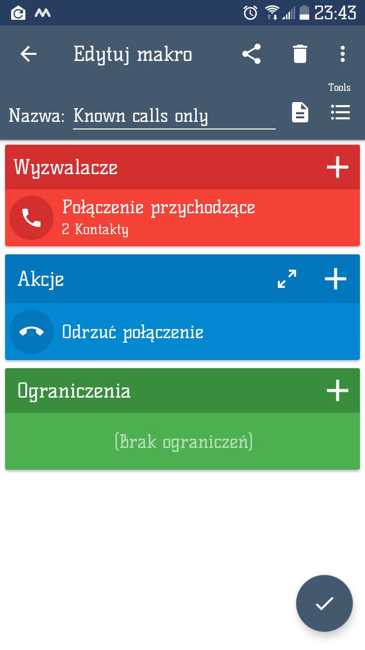 Odrzucanie niechcianych połączeń.