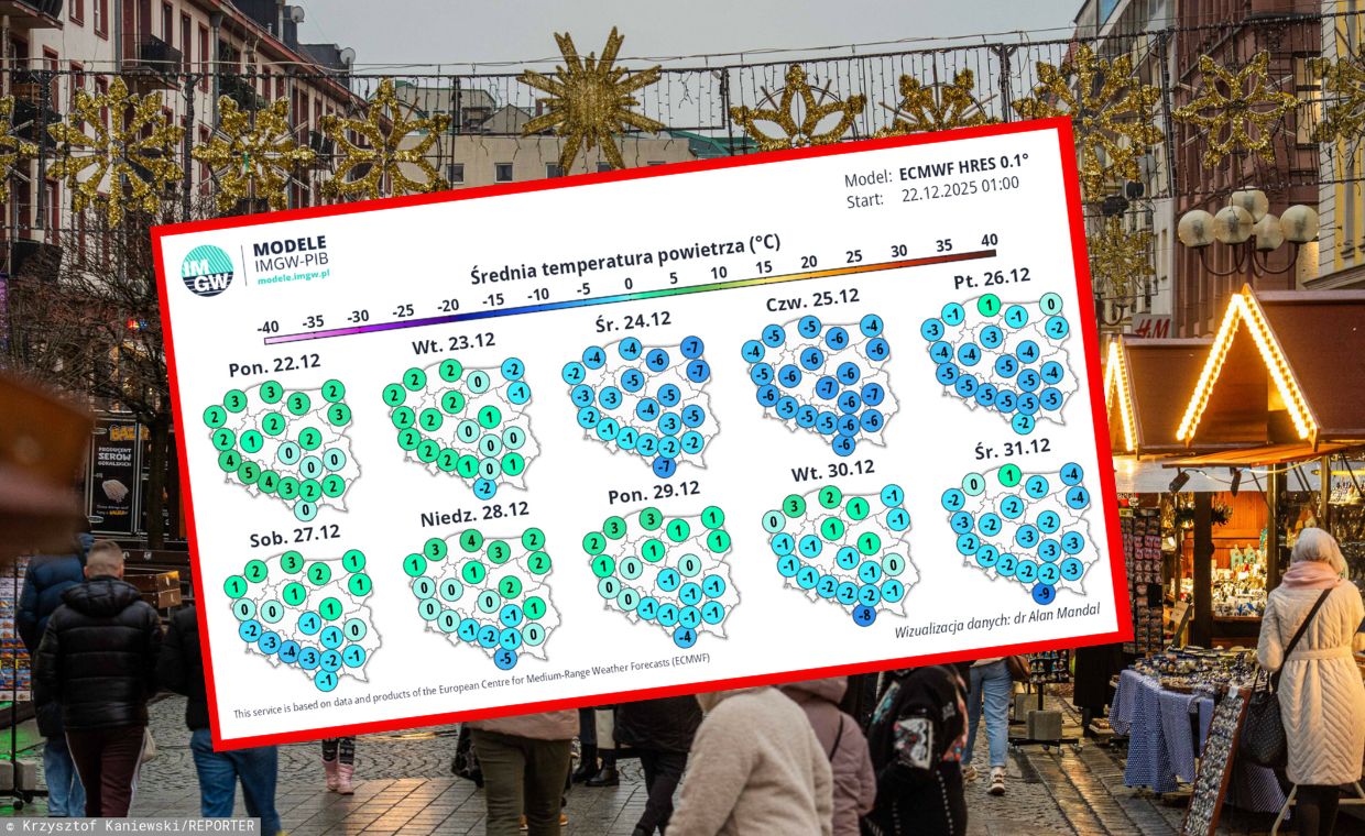 Mroźne i w większości pogodne Święta. W Wigilię śnieg poprószy głównie na południu