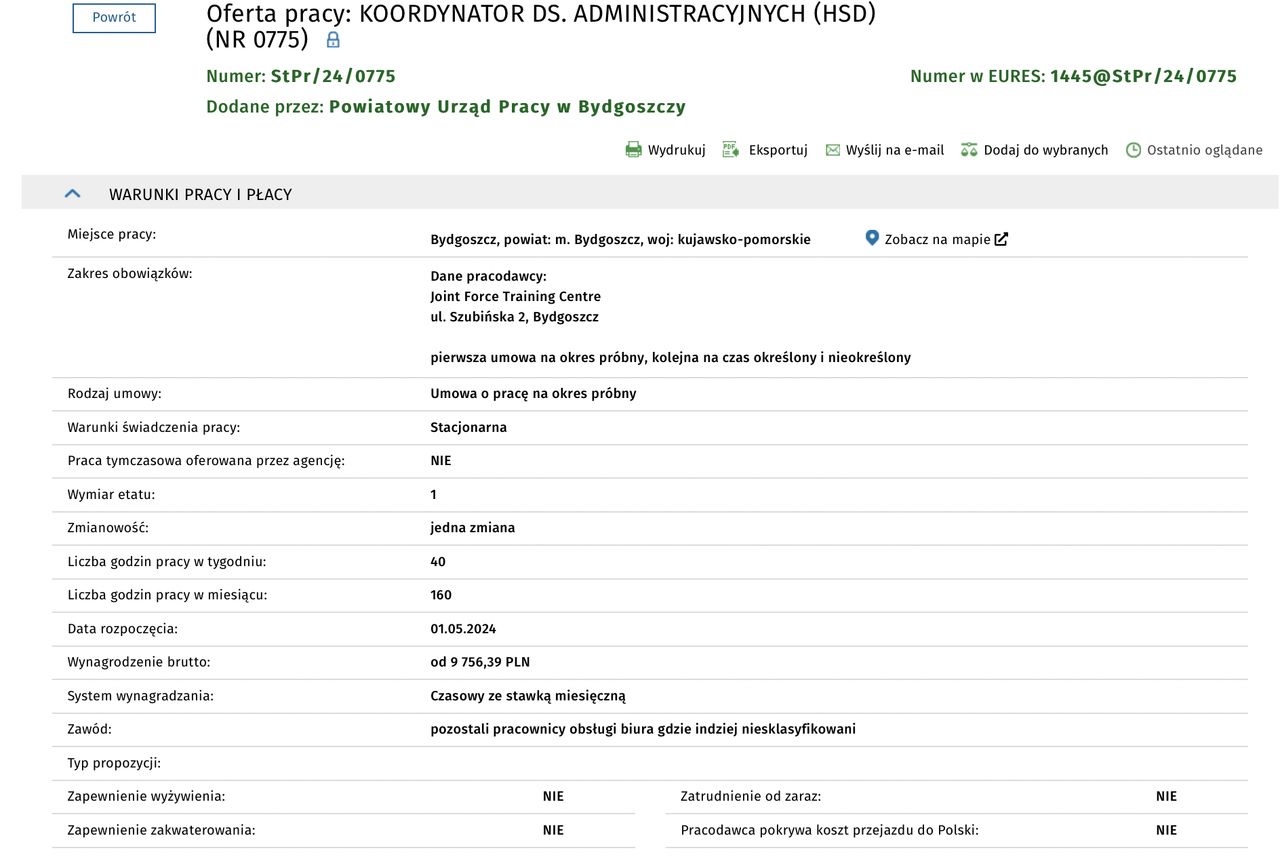 Oferta pracy na stanowisko koordynatora ds. administracyjnych