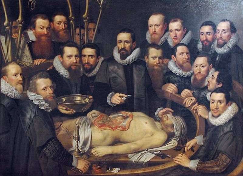 Lekcja anatomii Doktora Willem van der Meera, 1617.