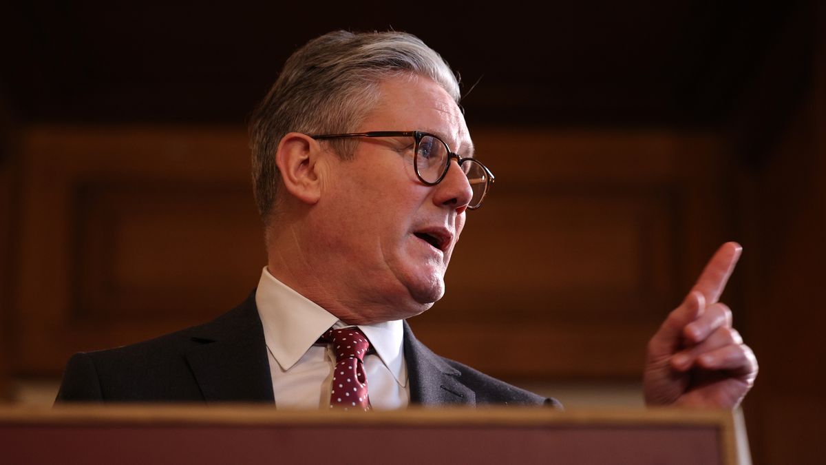 LONDON, ENGLAND - MARCH 3: Prime Minister Keir Starmer speaks during a Defence Careers Fair at Downing Street on March 3, 2025 in London, United Kingdom. Prime Minister Keir Starmer is hosting a careers fair event at Downing Street, bringing together representatives from small and medium-sized enterprises (SMEs) in the defense industry with apprentices and students. The event comes after the prime minister announced last week an increase in defence spending to 2.5% of GDP from April 2027. (Photo by Adrian Dennis - WPA Pool/Getty Images)