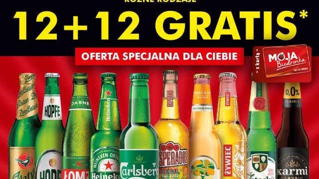 Biedronka promocja na piwo 12+12 GRATIS