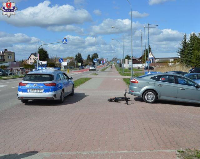 14-latek na hulajnodze potrącony przez samochód w Zamościu. Trafił do szpitala (zdjęcia)