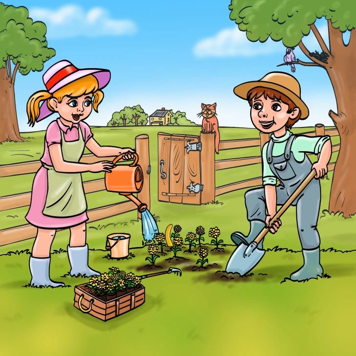 Zagadka na spostrzegawczość z dziećmi w ogródku