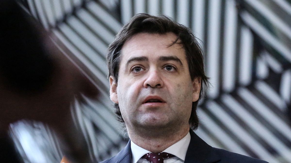 Nicu Popescu, Moldova's foreign minister, speaks to the media during a foreign affairs council at the European Union (EU) Council headquarters in Brussels, Belgium, on Monday, Feb. 20, 2023. How to enforce economic sanctions against Moscow and a proposal to pool ammunition purchases in a push to secure badly needed firepower for Ukraine are expected to dominate the agenda today. Photographer: Valeria Mongelli/Bloomberg via Getty Images