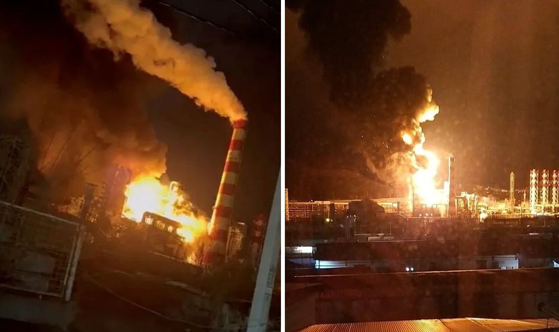 Drone strike ignites oil refinery fire in Slavyansk, one dead
