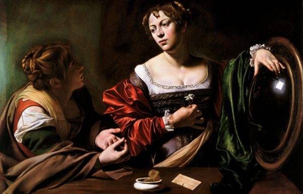 Obraz Caravaggia "Marta i Maria Magdalena" 