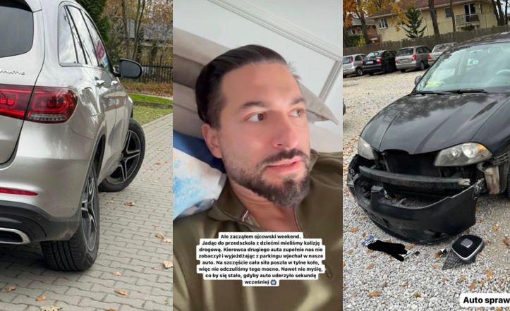 Rafał Maślak miał WYPADEK! Samochód WJECHAŁ w jego auto, gdy wiózł dzieci do przedszkola. Mister zrelacjonował zdarzenie