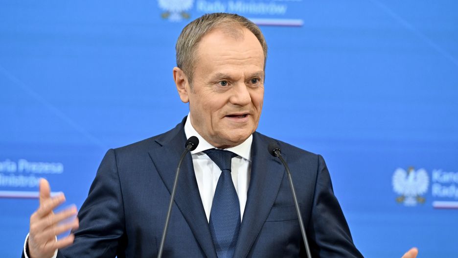 Warszawa, 19.03.2024. Premier Donald Tusk podczas konferencji prasowej po posiedzeniu rządu w siedzibie KPRM w Warszawie, 19 bm. (sko) PAP/Radek Pietruszka