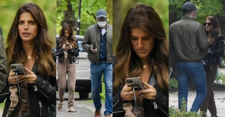 Wpatrzona w telefon Weronika Rosati "przyłapana" NA RANDCE (?) w ogrodzie botanicznym (ZDJĘCIA)