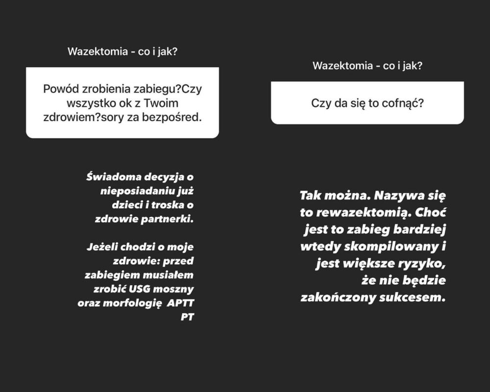 Ekskluzywny Menel o wazektomii
