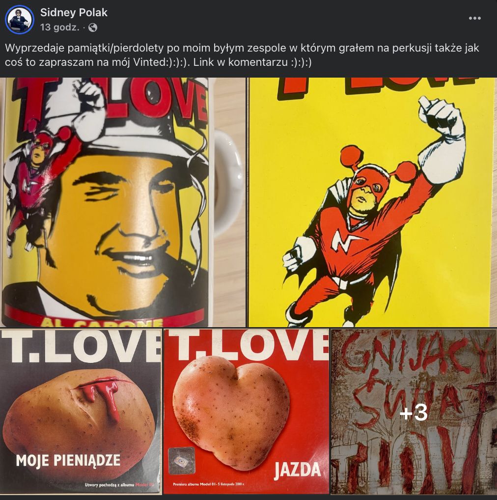 Post Sidneya Polaka z Facebooka