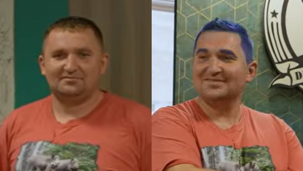 Jarek Onopiuk przed i po wizycie u fryzjera