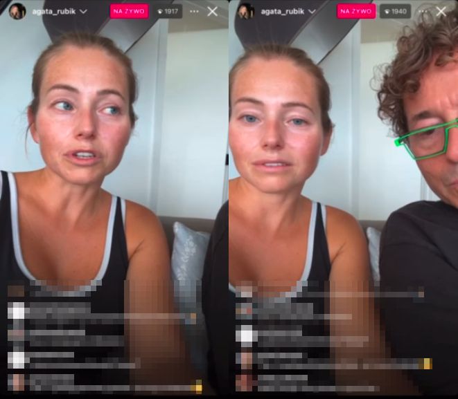 Agata i Piotr Rubikowie podczas instagramowego live'a