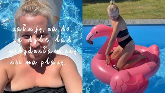 Dorota Szelągowska wygina się w bikini na dmuchanym flamingu i pokazuje ROZSTĘPY. "Żałuję, że tyle lat wstydziłam się iść na plażę"
