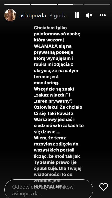 Oświadczenie Joanny Opozdy