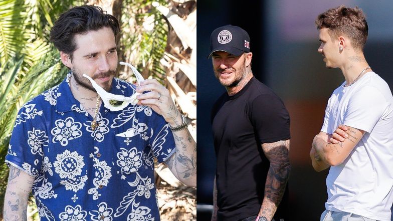 Brooklyn Beckham, David Beckham i Romeo Beckham