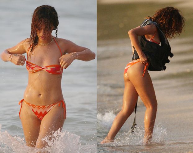  Rihanna w bikini na plaży (FOTO)