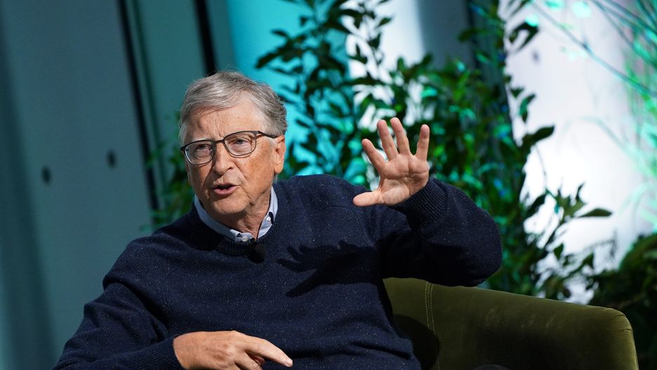 NEW YORK, NEW YORK - SEPTEMBER 21: Bill Gates, Founder of Breakthrough Energy and Co-Chair of the Bill & Melinda Gates Foundation, speaks onstage at The New York Times Climate Forward Summit 2023 at The Times Center on September 21, 2023 in New York City. (Photo by Bennett Raglin/Getty Images for The New York Times)