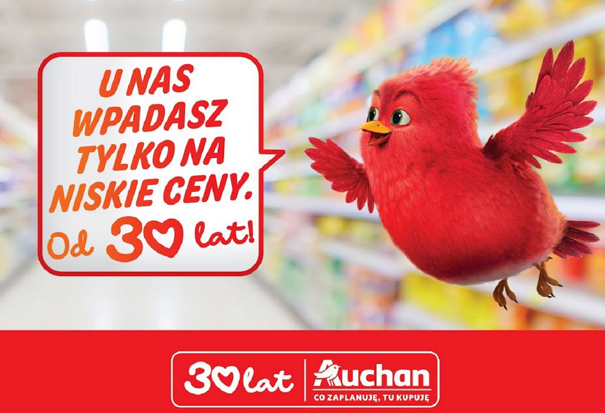 Auchan świętuje 30 lat w Polsce kampanią z Rudzikiem