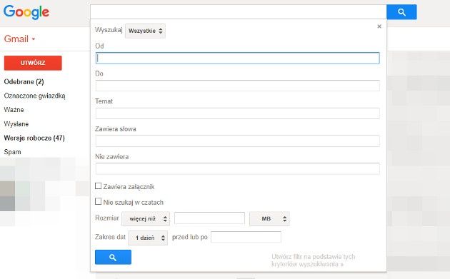 Gmail wyszukiwanie