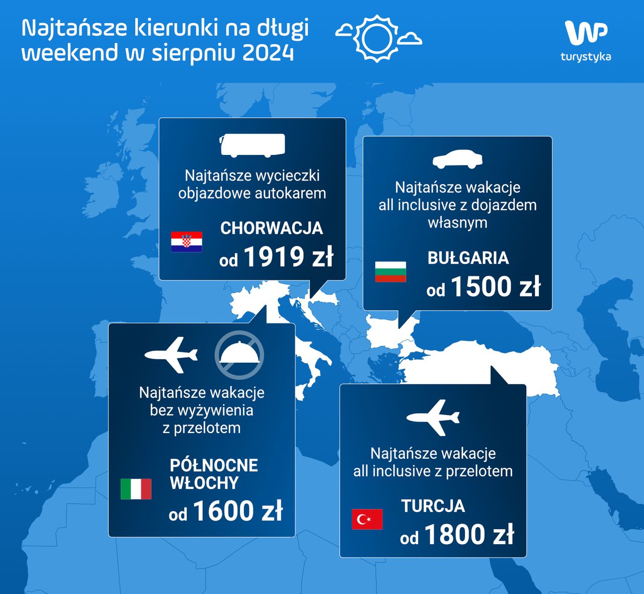 Najtańsze miejsca na długi weekend z biurem podróży