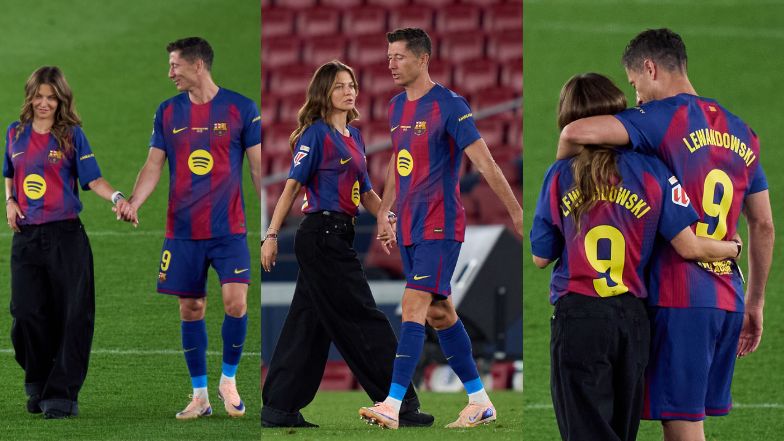 Lewandowscy uchwyceni na pustym Camp Nou