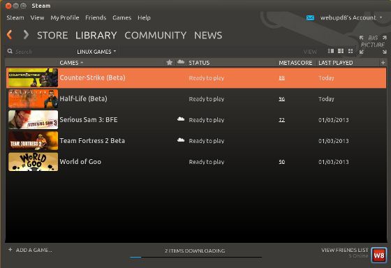valve steam linux counter strike cs 1.6 half-life klient library biblioteka gry