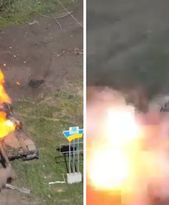 Wystarczyły trzy drony. Z rosyjskiego czołgu nie zostało wiele