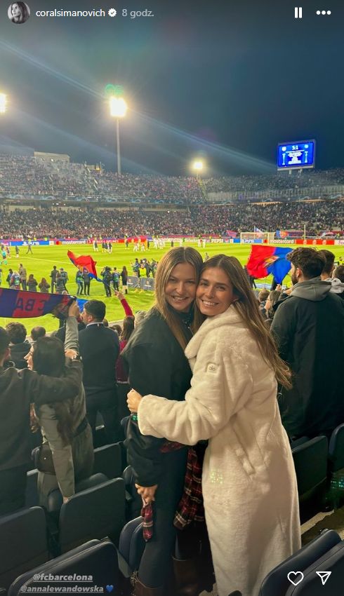 Anna Lewandowska i Coral Simanovich pojawiły się na meczu FC Barcelony