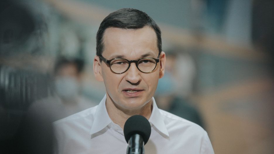 Prime Minister Mateusz Morawiecki came to Wrocaw on June 20, 2020. He visited Scanway and congratulated them on their technological development. (Photo by Krzysztof Zatycki/NurPhoto via Getty Images)