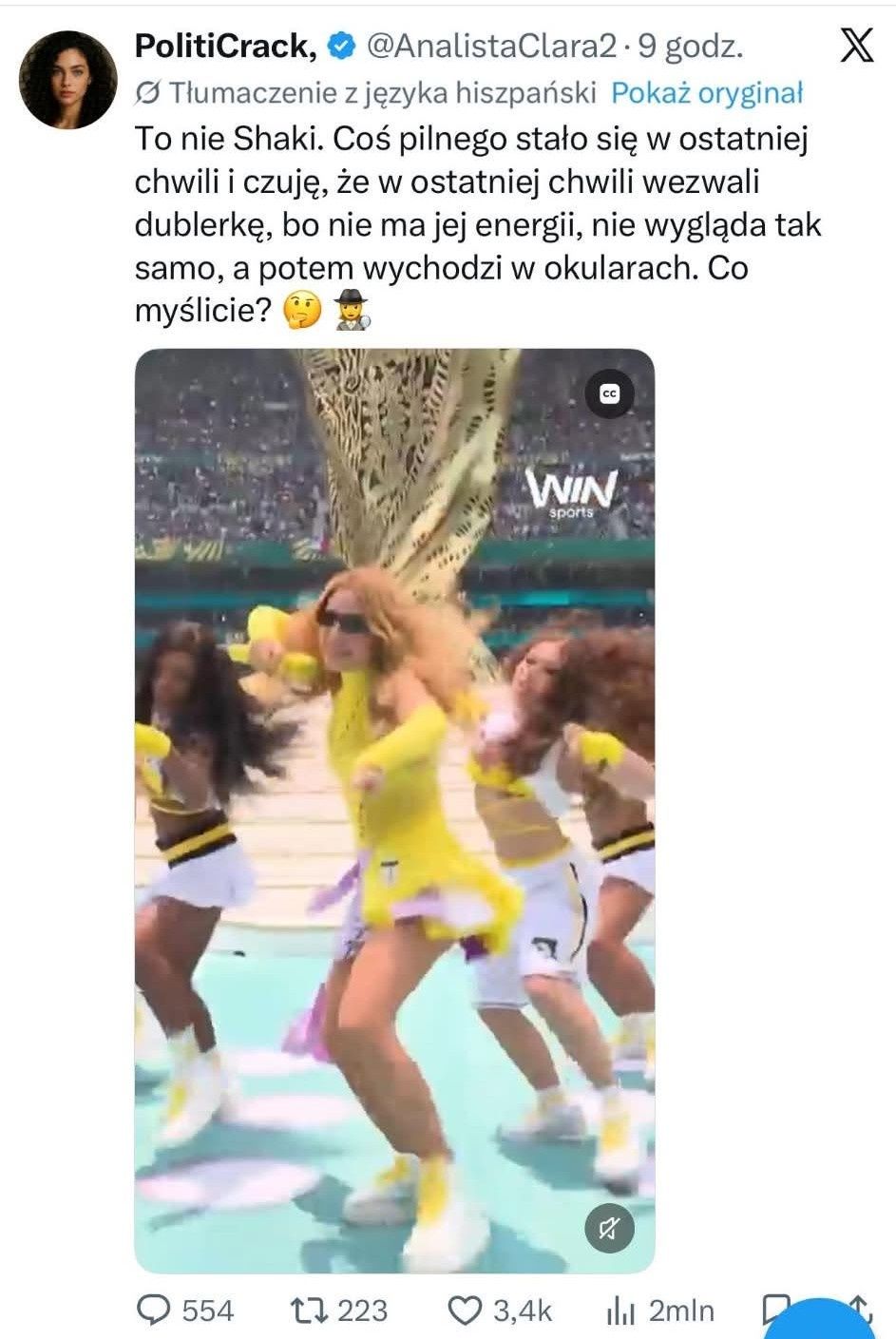 Fani twierdzą, że zamiast Shakiry na mundialu wystąpił klon