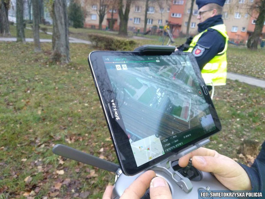 Kielecka policja użyła drona. Patrolował przejścia dla pieszych