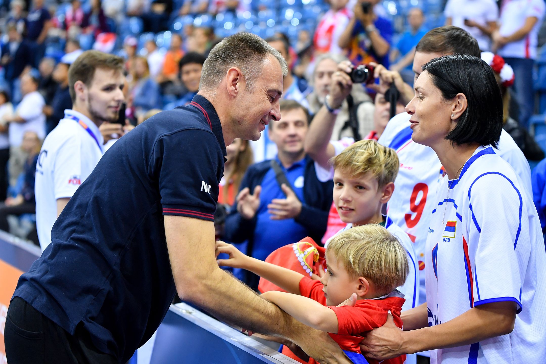 Nikola Grbić z żoną i dziećmi 