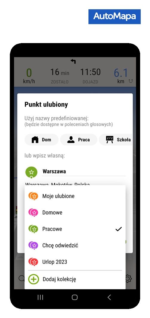 Kolekcje Ulubionych w AutoMapie
