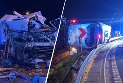 Najpierw przewrócił się autokar. Potem tir uderzył w wóz strażacki