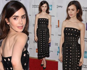 Lily Collins w stylu retro na Artios Awards