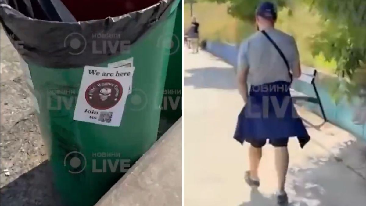 Umieszczał naklejki grupy Wagnera w Warszawie. Został przyłapany