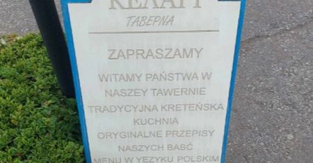 Wypoczywa na Krecie. Jest tak wielu Polaków, że piszą w "yęzyku" polskim