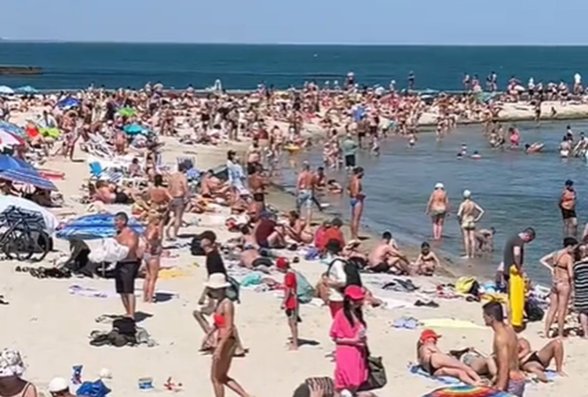 Ujęcie z Odessy. Plaża była zapełniona