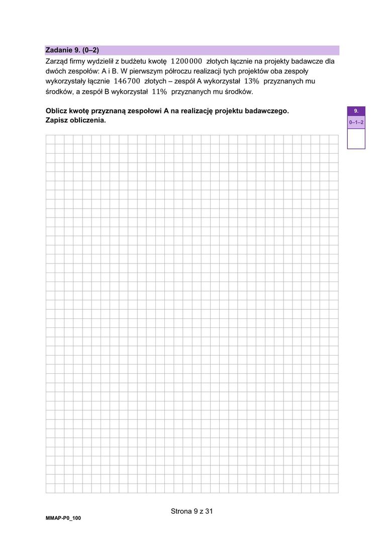 Arkusz z matematyki: Matura 2025