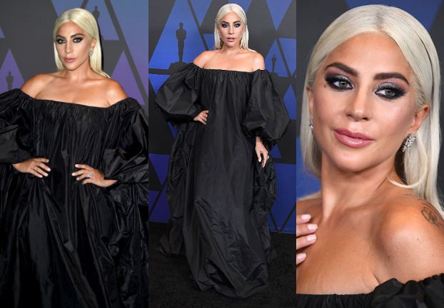 Lady Gaga w kreacji Valentino przywodzącej na myśl worek na śmieci