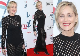 60-letnia Sharon Stone kusi w prześwitującej kreacji na after party po gali Grammy