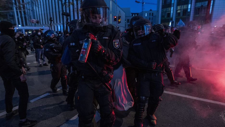 Niemcy, Lipsk. Protest